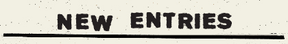 new entries